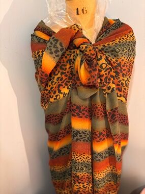 Women’s Orange & Olive Safari Print Swim Sarong